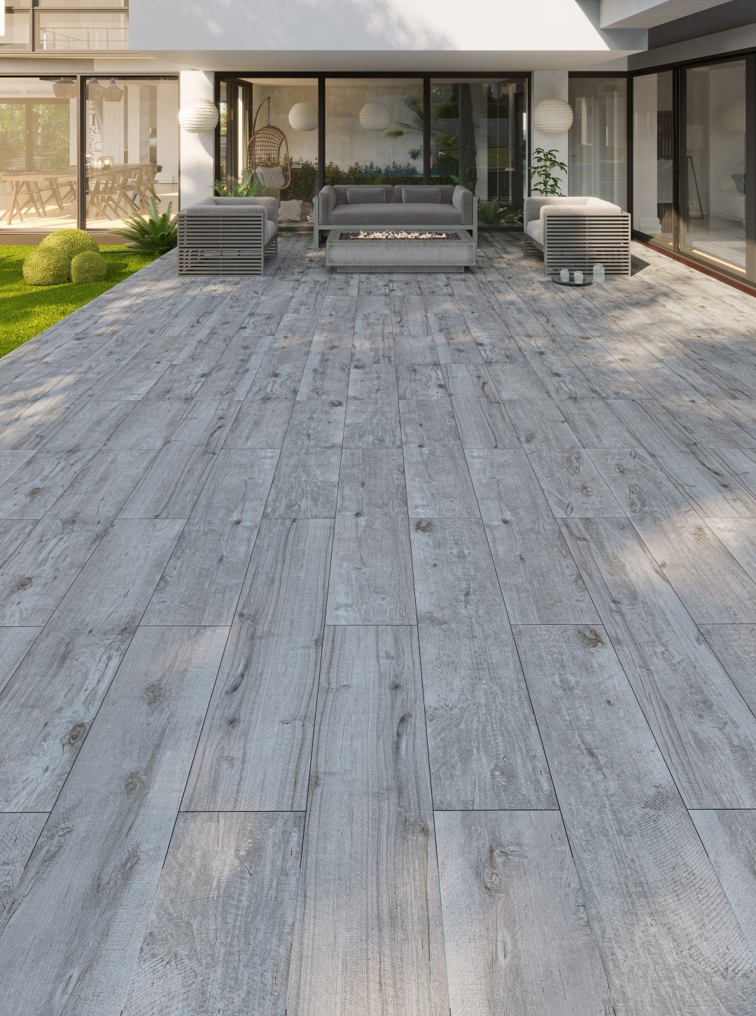 Tiberwood  Ash 300x1200x20mm Wood Effect Outdoor Porcelain Paving