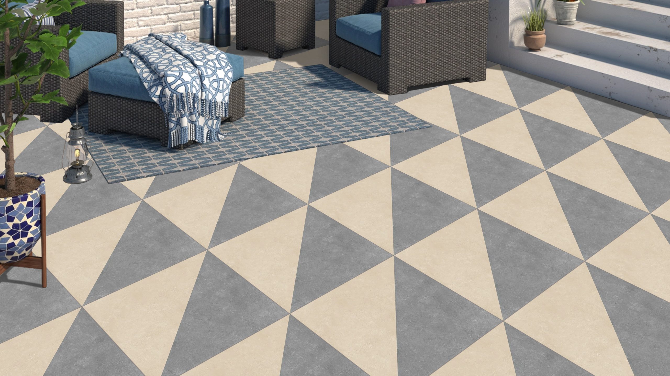 Ark Triangolo Decor 600x600x20mm Decorative Outdoor Porcelain Paving