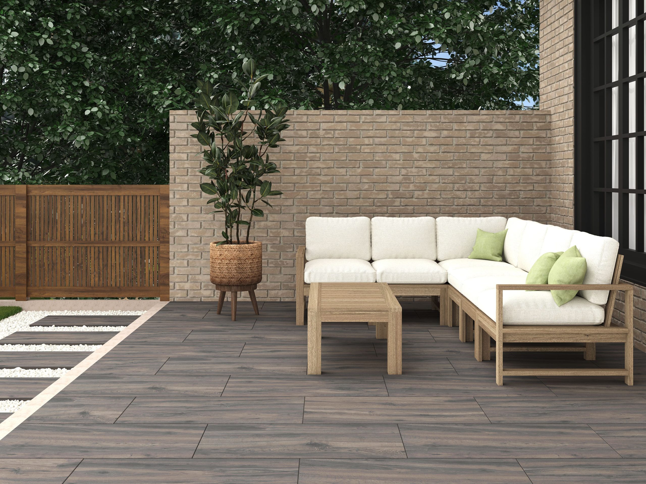 Wood Ebony 450x900x20mm Wood Effect Outdoor Porcelain Paving